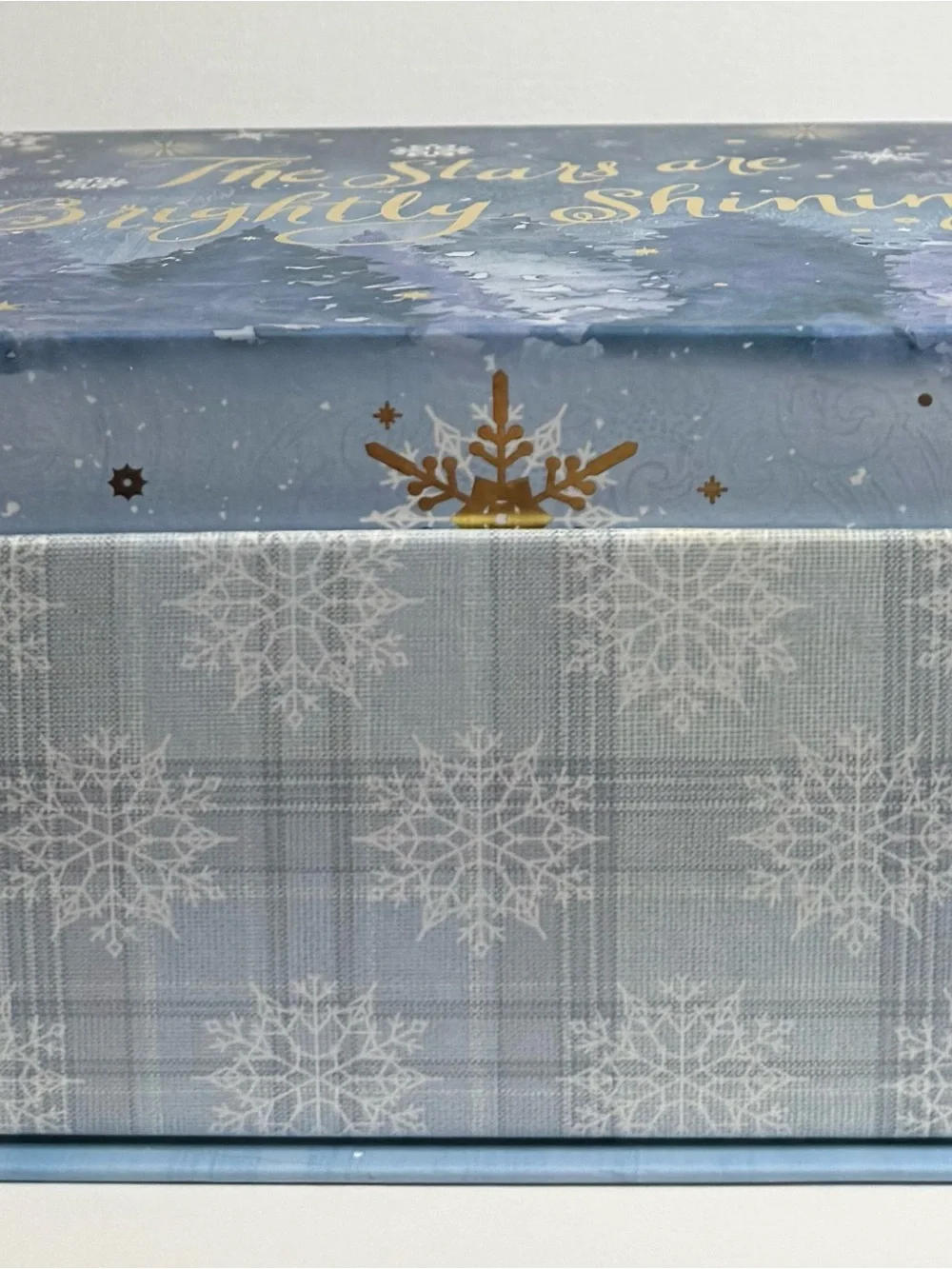 Gift Box “All Is Bright “Blue Holiday with Gold Script